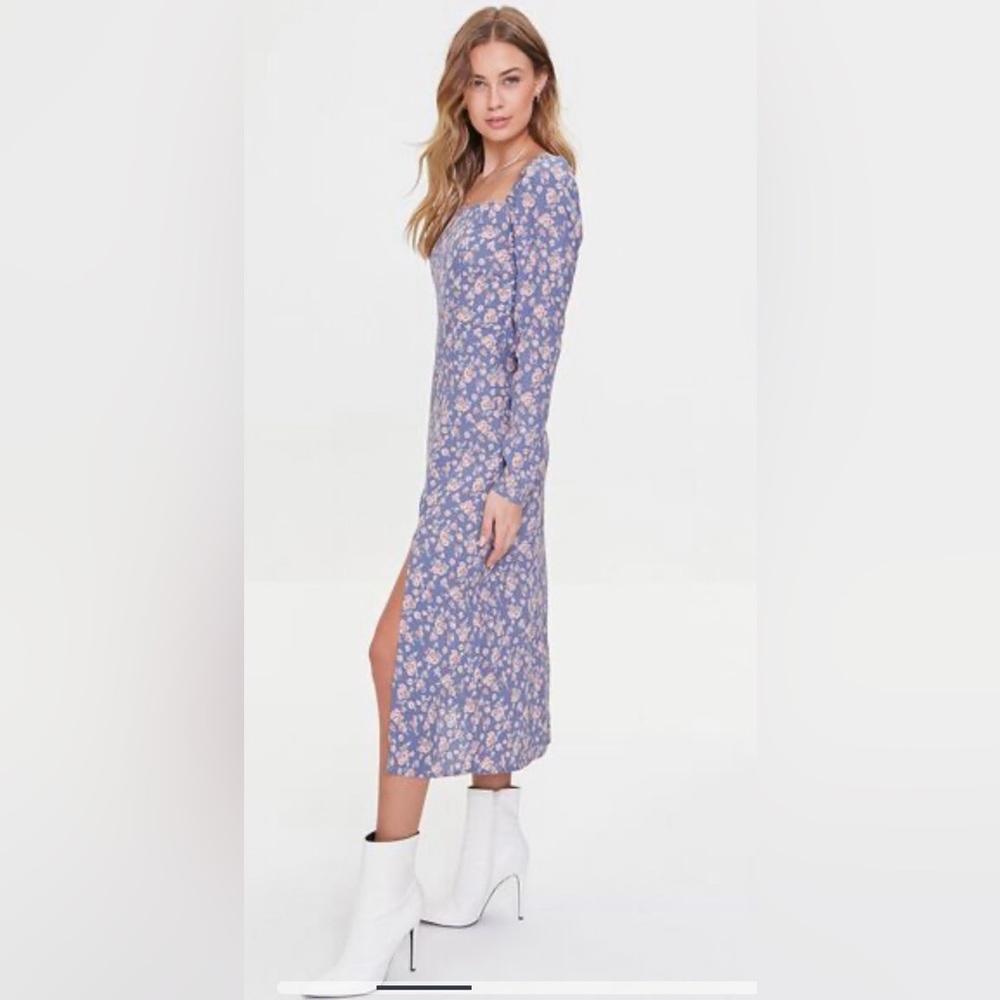 FOREVER 21 floral Mid Dress size XL Blue NWT